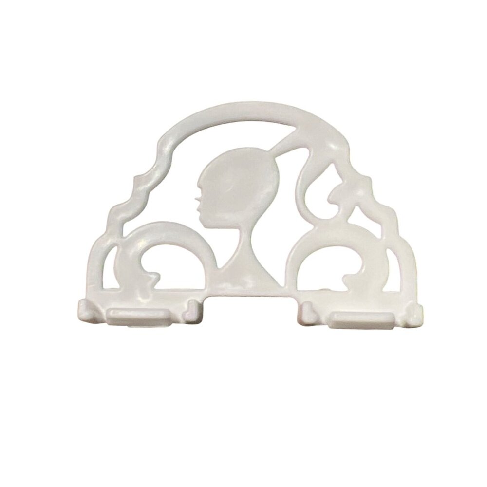 Barbie White Plastic Replacement Piece Silhouette Openwork 2028 2" x 1 3/8